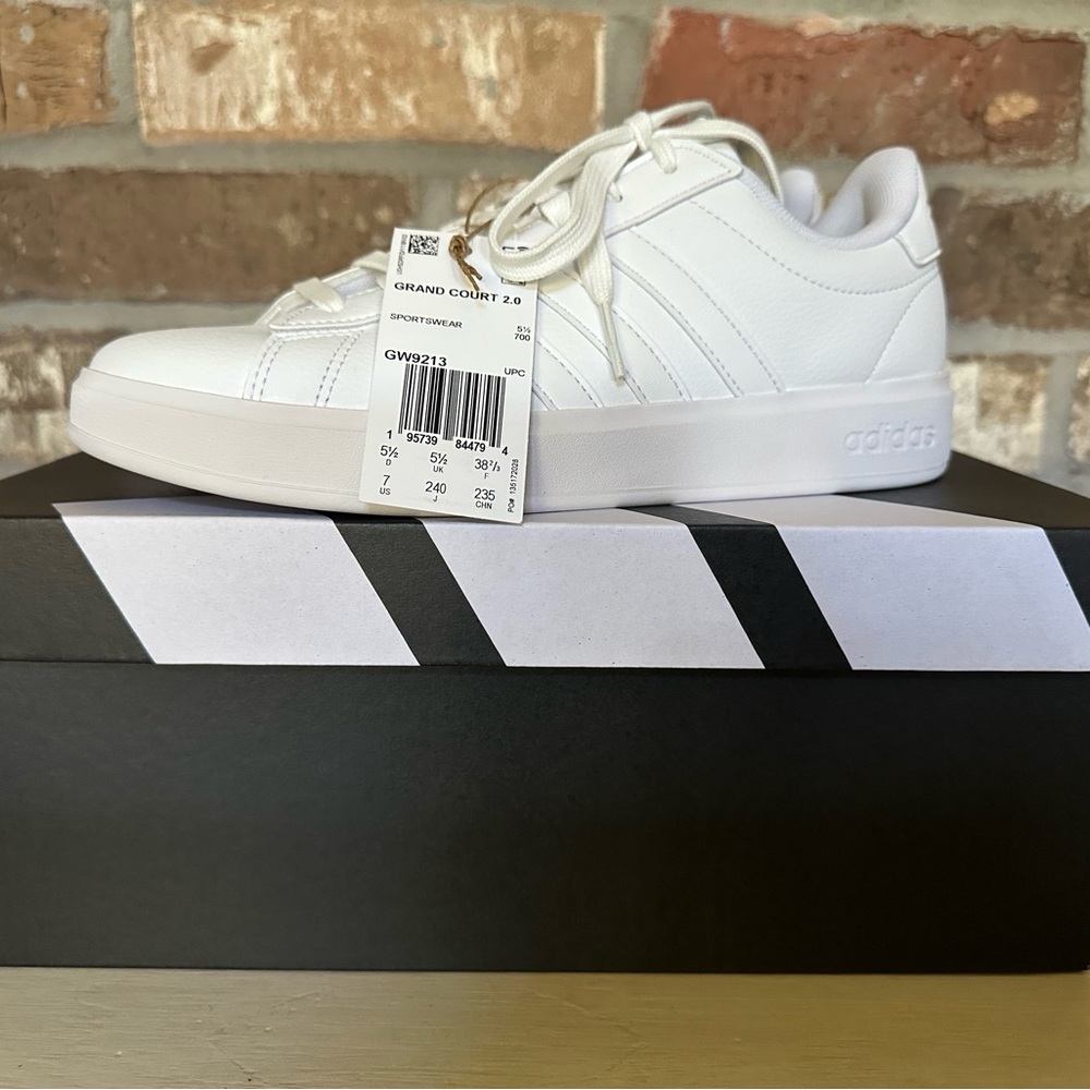 Adidas Grand Court 2.0 Classic White Sneakers - Picture 2 of 4